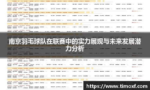 南京羽毛球队在联赛中的实力展现与未来发展潜力分析