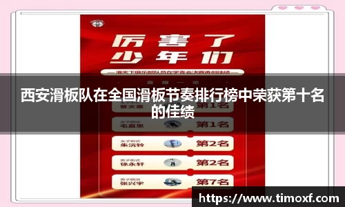 西安滑板队在全国滑板节奏排行榜中荣获第十名的佳绩
