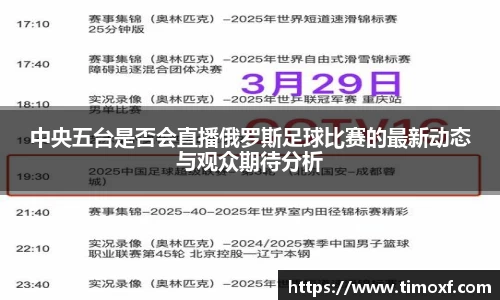 中央五台是否会直播俄罗斯足球比赛的最新动态与观众期待分析